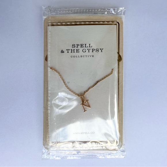 SPELL Wild Love Gold ‘N’ Letter Charm Necklace NWT - Picture 10 of 12